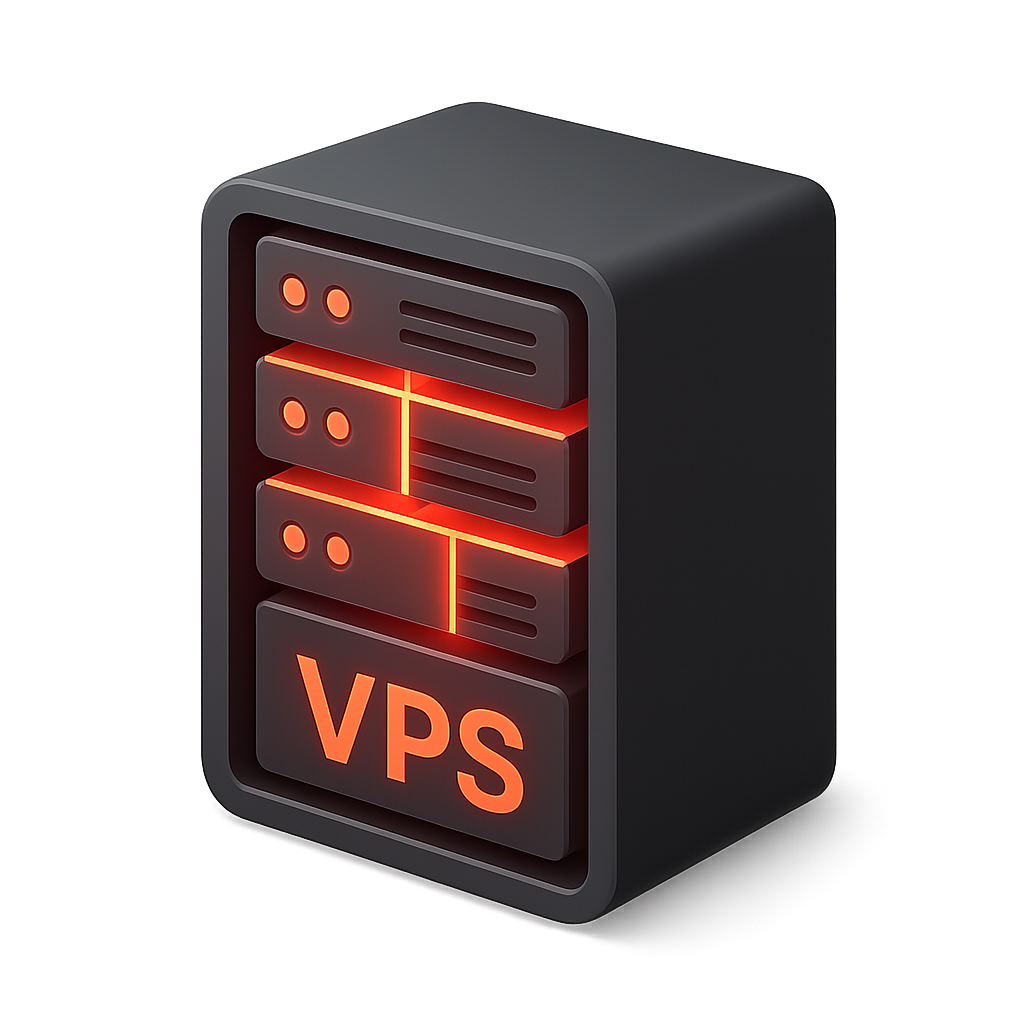 Glowing VPS server icon